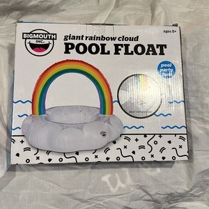 NIB, Bigmouth Inc, giant rainbow cloud pool float, filled with sparkles, fun!